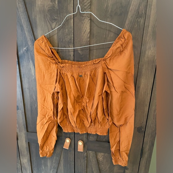 MEXX Rust Boho Smocked Cuff Top - Picture 2 of 6